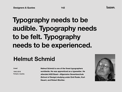 Quote - Helmut Schmid design agency design quote design quotes design tips inspirational quote motivational quotes product design quote design quoteoftheday typographic typography typography art typography design ui design ux design