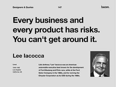 Quote - Lee Iacocca design agency design quote design quotes design tip design tips designtips inspirational inspirational quote motivational quotes product design quote design quoteoftheday ui ui design uidesigner uidesigners uiux ux design