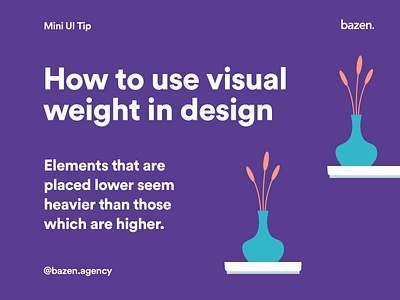 Mini UI Tip - Visual Weight design tip design tips designtips graphic design graphic design graphic designer graphicdesign hierarchy product design ui ui design uidesign uiux uiuxdesign uiuxdesigner ux visual design web design webdesign