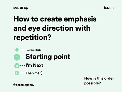 Mini UI Tip - How to create emphasis with repetition design principles flow repetition scale scaling typography typography design ui uidesign uidesigner uiux uiuxdesign uiuxdesigner user experience user experience design user interface user interfaces ux