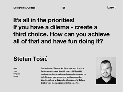 Quote - Stefan Tosic