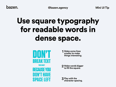 Mini UI Tip - Square Typography design agency design tip design tips product design typogaphy typographic typography typography design typography design type create ui ui ux ui design uidesign uiux ux ux design