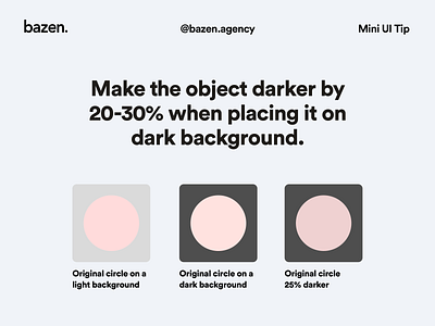 Mini UI Tip - Adjust object brightness color ui contrast contrasting design tip design tips ui uidesign uidesigner uiux uiuxdesign uiuxdesigner user experience user experience design userinterface userinterfacedesign userinterfaces