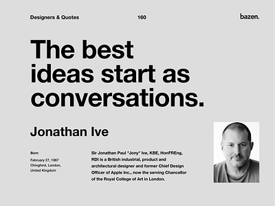 Quote - Johnathan Ive bazen agency design agency design quote design quotes design tip design tips inspirational quote inspirational quotes johnatan ive motivational quotes motivationalquote quote design quoteoftheday ui user experience user interface