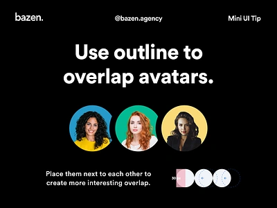 Mini UI Tip - How to overlap avatars avatar avatar design avatar icons avatardesign avatars bazen agency dashboard design dashboard ui design thinking design tip designtips layout design overlap padding ui ux ui desgin ui designer