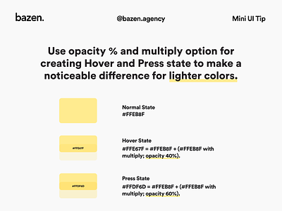 Mini UI Tip - How to choose buttons state color bazen agency button button design button states button ui buttons color picker color scheme colors design agency design tip design tips ui uiux ux uxdesign