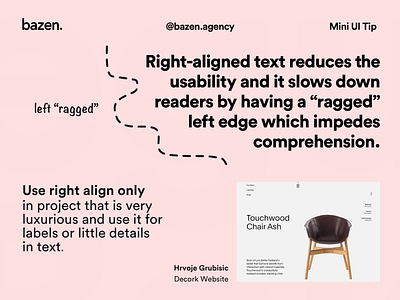 Mini UI Tip - Right alignment align alignment bazen agency design agency design tip design tips layout layoutdesign typogaphy typographic typography typography design ui ui ux ui design uiux uiux design ux