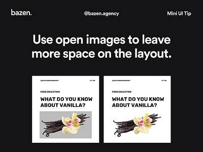 Mini UI Tip - How to use images bazen agency contrast shape design agency design tip design tips graphicdesign image layout layout design layout exploration layoutdesign white space