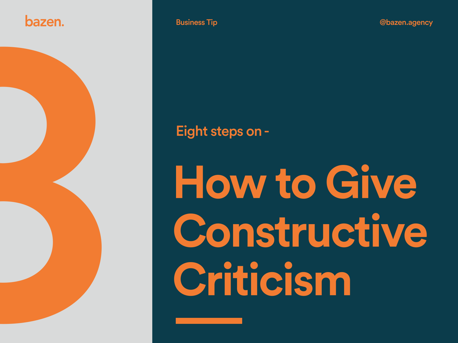 Business Tip - How To Give Constructive Criticism By Bazen.talks On ...