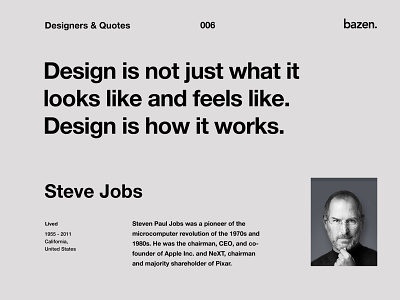 Quote - Steve Jobs business design bussines design design thinking designer designtips digital agency how it works inspirational quote learning motivational monday motivational quotes quote design quotes steve jobs userinterface userinterfacedesign ux uxdesign uxui