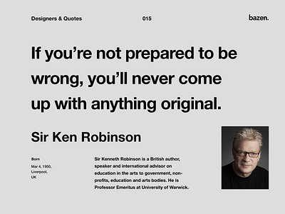 Quote - Sir Ken Robinson business design design principles design quote design quotes inspiration inspirational inspirational quotes motivational motivational quotes principles product design quote quote design quotes ui uidesign ux ux designer uxdesign uxui