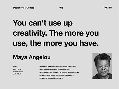 Quote - Maya Angelou creative creative agency creativity design tips inspiration inspirational quote learn motivation motivational quotes principles product design quote quote design quotes tips ui ui design uiux ux ux design