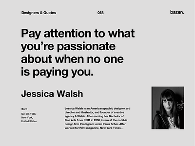 Quote - Jessica Walsh design principles design quote design quotes designer inspiration inspirational quote learn learn design motivation motivational quotes passion principles product design quote quote design quotes tips ui design ux design ux designer