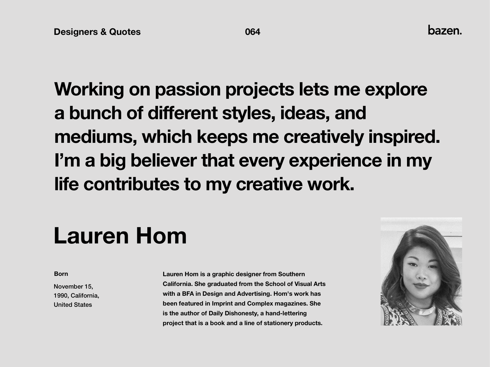 Quote Lauren Hom By Bazen Talks On Dribbble