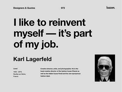 Quote - Karl Lagerfeld