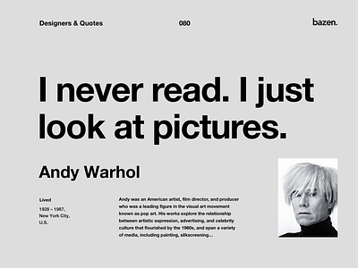 Quote - Andy Warhol design quotes design tip design tips inspiration inspirational quote learn learn design motivation motivational quotes principles product design quote quotes tips ui ui design uiux ux ux design ux ui design