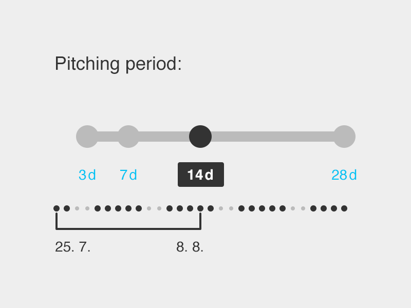 Pitching Period Concept pitch period ui ux slider range touch