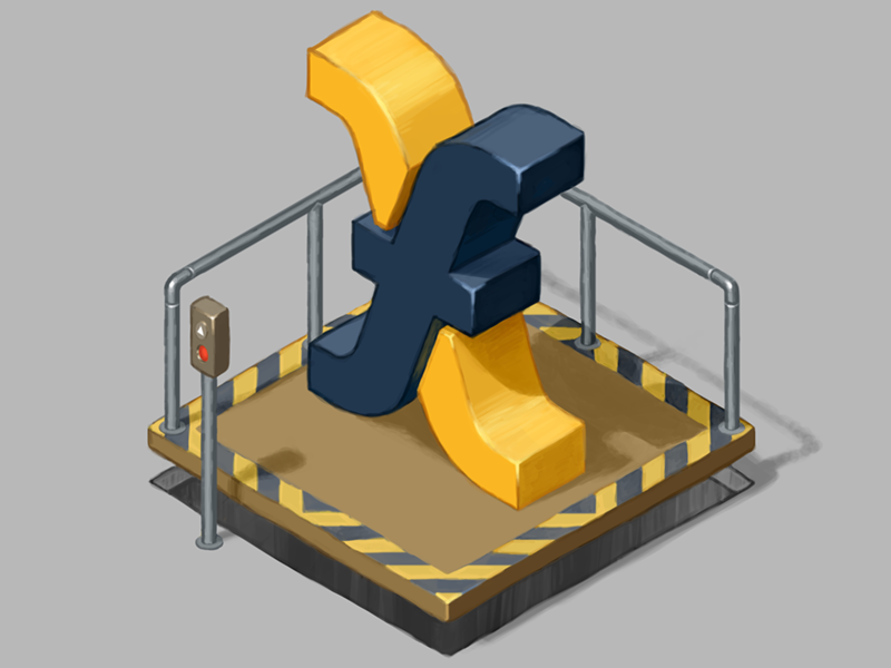 Fundlift Logo digital art lift elevator isometric illustration logo brand