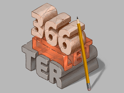 366letter Art Project digital art illustration isometric pencil typography