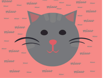 miongg cat cats circle cute design grey head illustration meow meowth pink pinky
