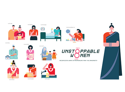 Unstoppable Women bangladesh branding character design design illustration