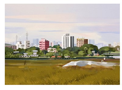 Landscape of Bangladesh bangladesh branding design digital painting illustration