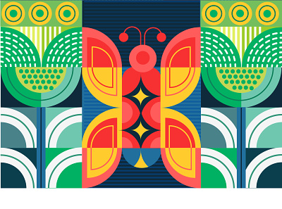 Butterfly On Flower artwork bangladesh branding character design design digital painting illustration vector