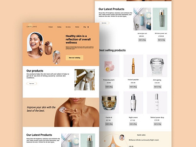 Beautiful skincare UI app branding design graphic design skincare typography ui ux