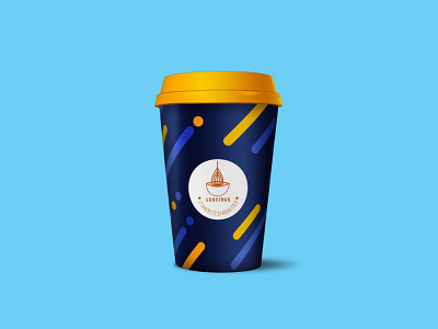 free paper cup with lid mockup and Luscious logo branding design logo mockup typography vector