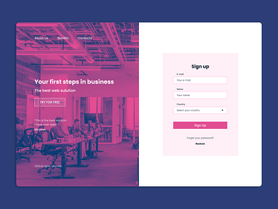 Sign up form design