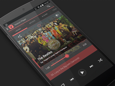 Voxium Player for Android 4+ android app flat flat ui music musical player ui