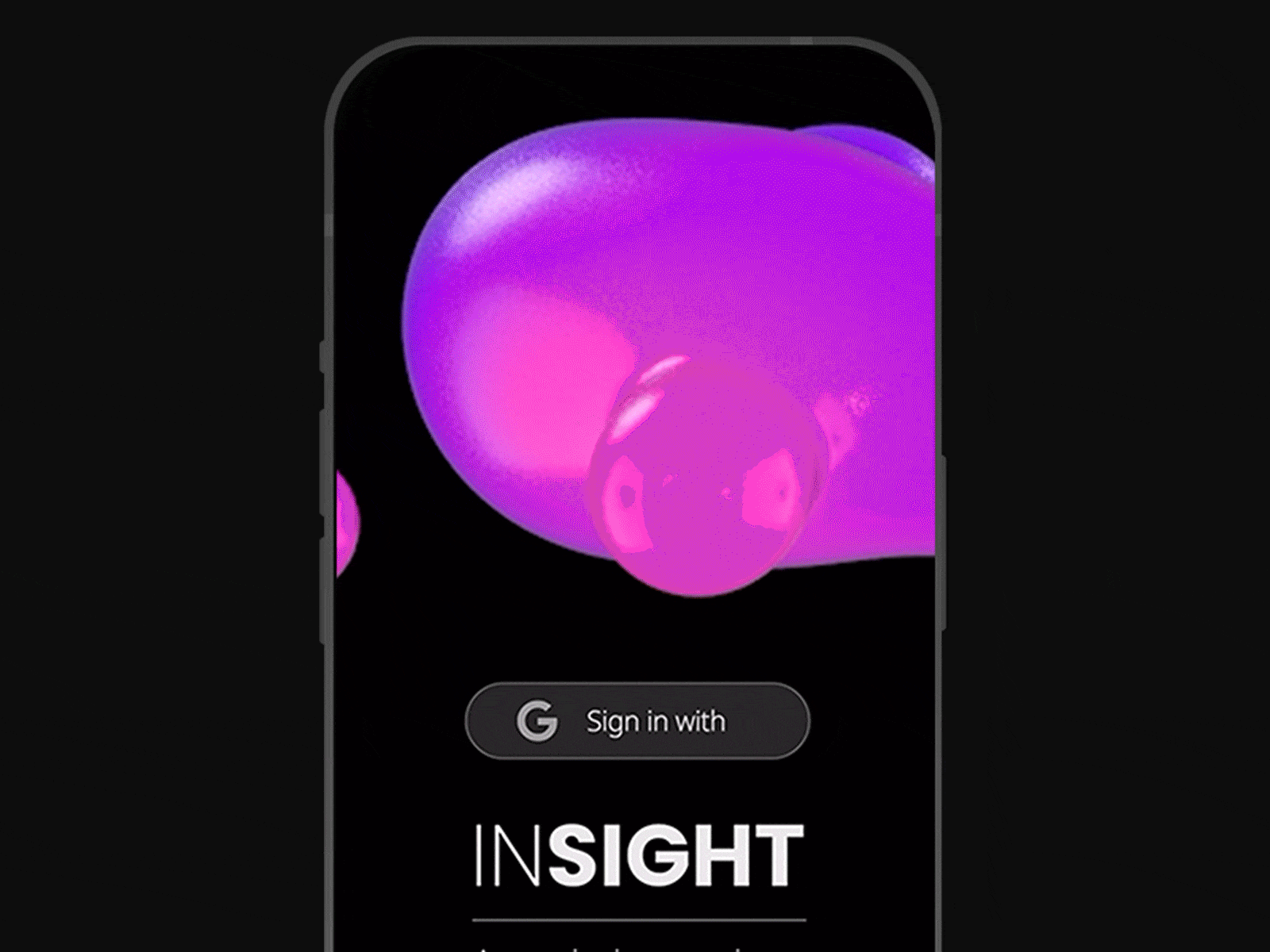 Insight App - Signup Screen Animation 3d animation app flat flat ui graphic design intro ios iphone liquid mobile motion graphics screen signup transition ui