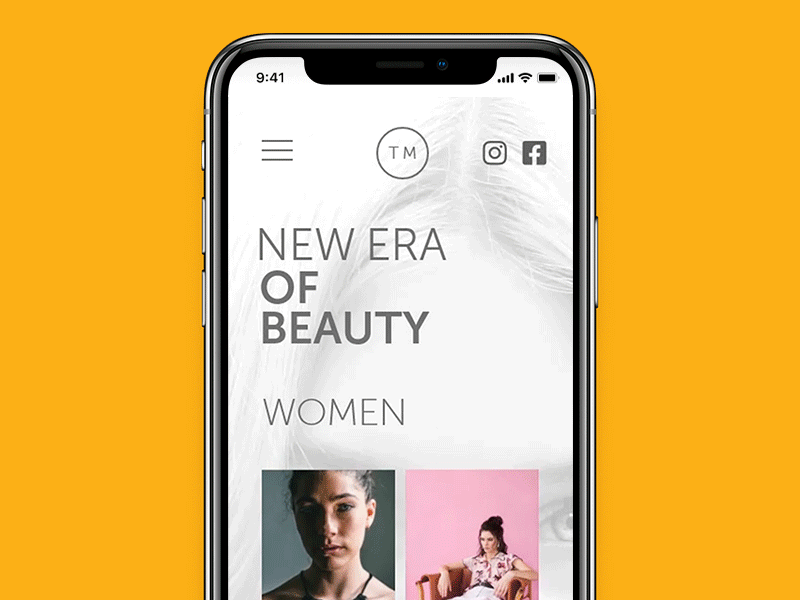 Model Agency Website Concept - Mobile Animation