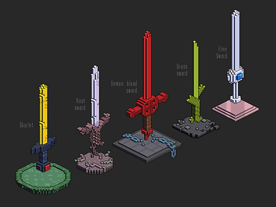 Finn's swords(pixel) adventure time finn pixel sword