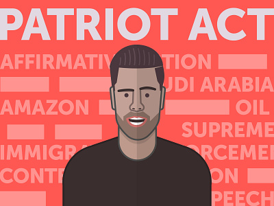 Patriot Act with Hasan Minhaj character comedy illustration netflix typography typography art vector