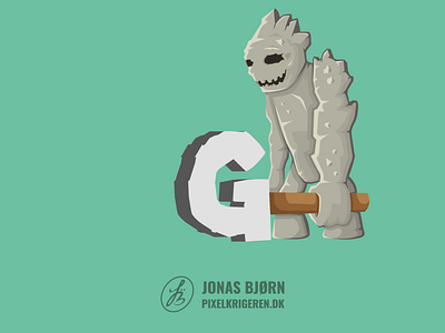 G for golem abc abc art adobe art draw drawing fantasy golem illustration illustrator vector