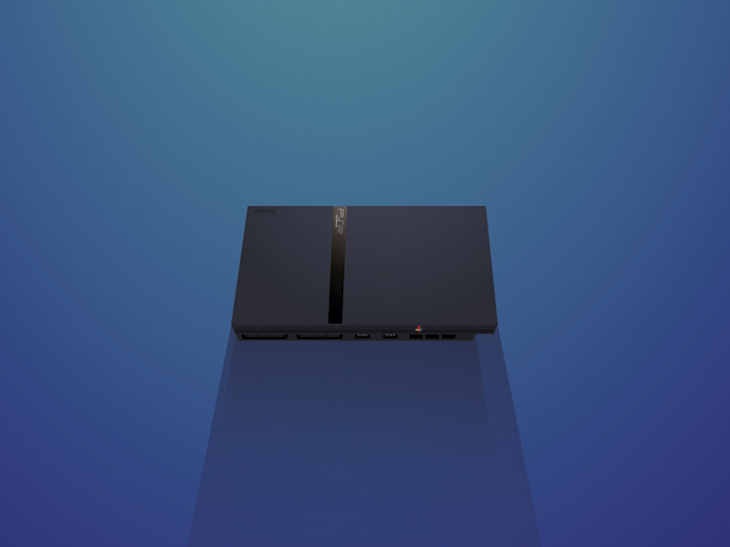 Playstation 2 slim illustration playstatyion sony