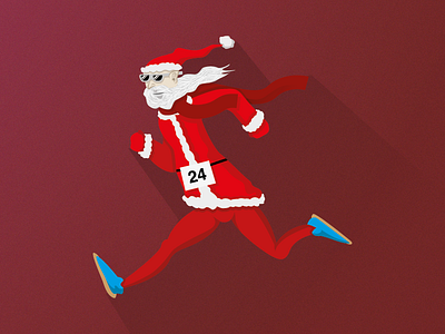 Marathon Santa Claus art character character design christmas concept humor illustration illustration art illustrator marathon santa claus vetor