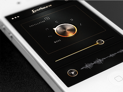 Synth App app interface ios lighting mobile music nissinen orange skeumorphic ui user yellow