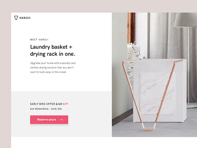 Hangii Homepage 3d beige flat furniture furniture website home industrial design interior minimal minimalistic mockup render responsive simple stylish uidesign ux ux ui web website