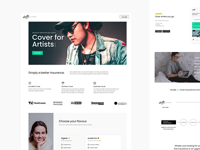 Hustle insurance / landing page