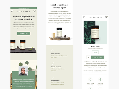 Life Botanics / Mobile pages