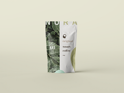 Nura / Stand up pouch packaging beverage branding coffee coffee packaging coffeeshop food food and drink health label logo mockup natural nootropic organic organic food package design packaging packaging mockup premium supplement