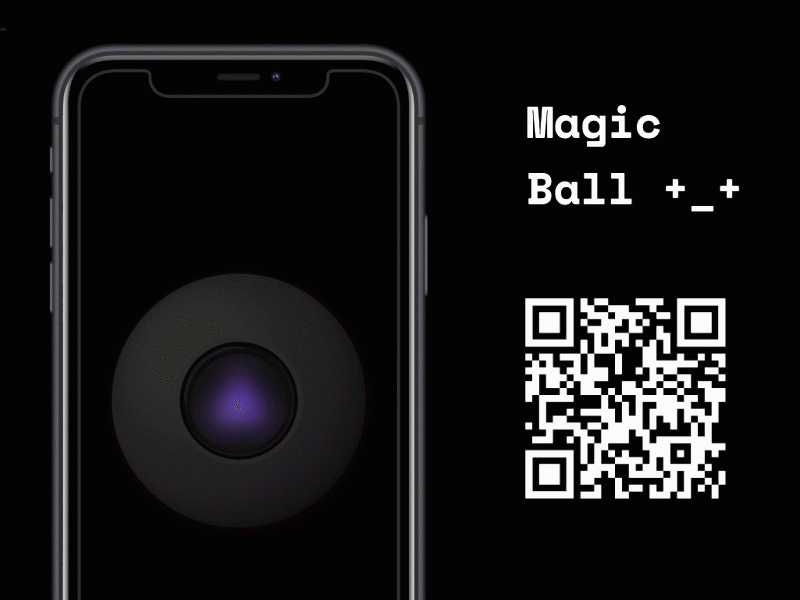 ProtoPie Magic Ball app interaction