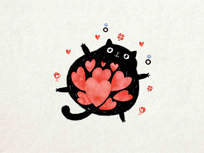 Cat Lover cat heart illustation love pets procreate valentine valentine day vector artwork