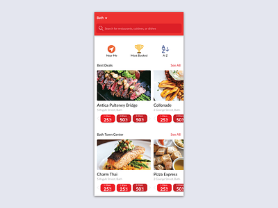 Restaurant Reservation App Explore Page app design app icon ios ui ux vector