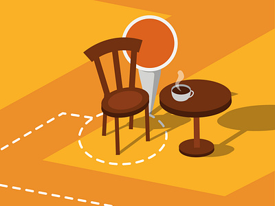 Detail of an illustration cafe coffee design food illustration location reserve