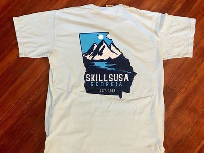 Georgia Regions Shirt blue georgia illustration mountains screen print skillsusa skillsusa georgia