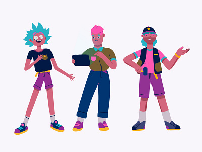 Character study characterdesign characterstudy exploration illustration lineup pink purple