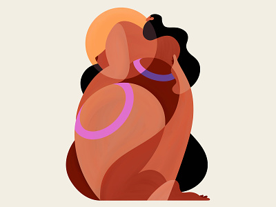 Bold🌞 body characterdesign confident illustration purple sun sunrise wave woman